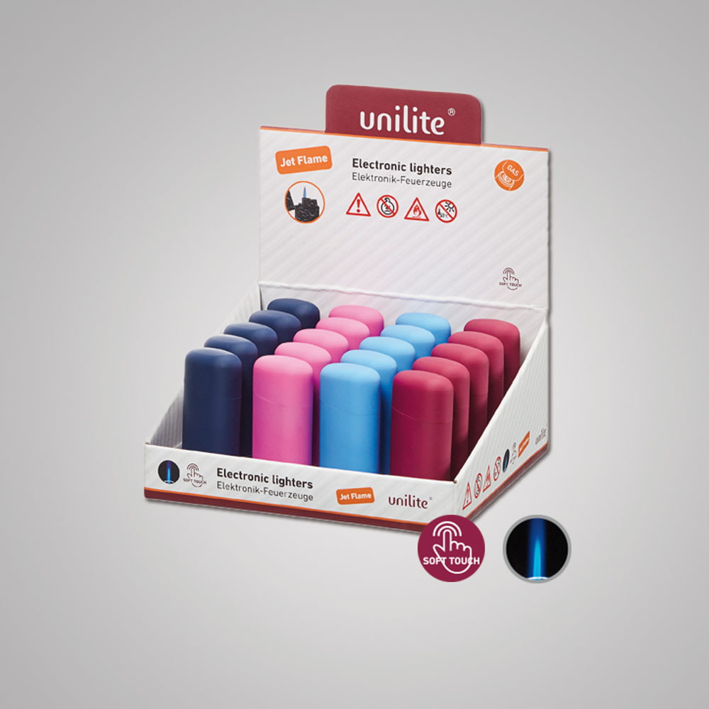 Lighter Unilite U-250 RB-4 Mix 3 - Attractive SoftTouch lighter in 4 colors - Winter collection