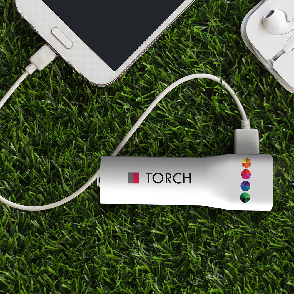 Powerbank Torch 2200 mAh - A practical powerbank with a strong 110 lumen led light