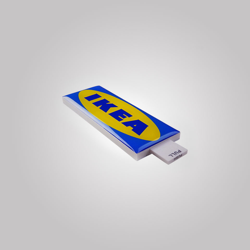 USB Shape Push & Pull - The USB stick that fits perfectly with your logo