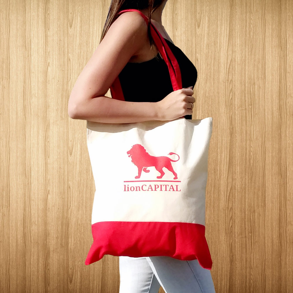 Eco-friendly cotton printing bag 38×42 cm - Elegant eco bag with long handles 38×42 cm