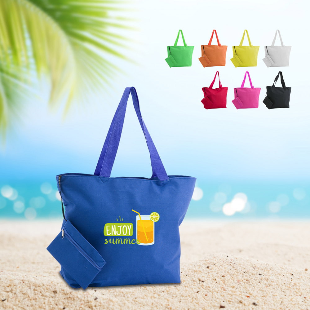 Monkey polyester beach bag - Monkey polyester beach bag with cosmetic bag